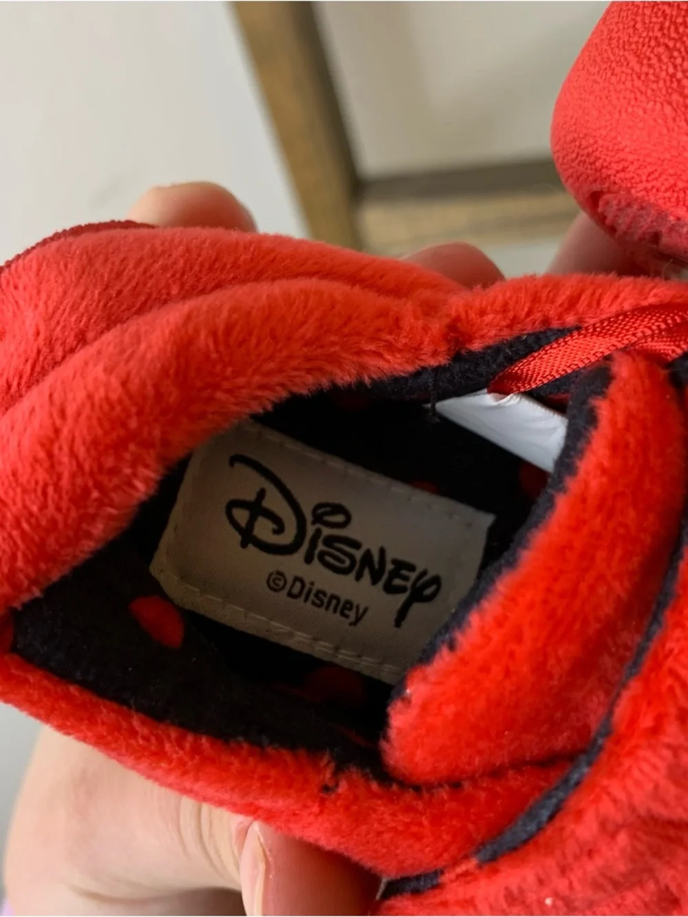 Disney Minnie Mouse Red Plush Slippers Size 5